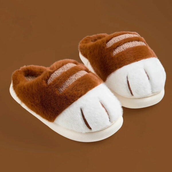 Chaussons Pattes de Chat Marrons 'Châtaigne'
